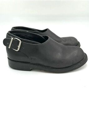 NANA Vintage Late 80s Early 90s Black Leather Single Buckle Shoes Size UK 4 US 6